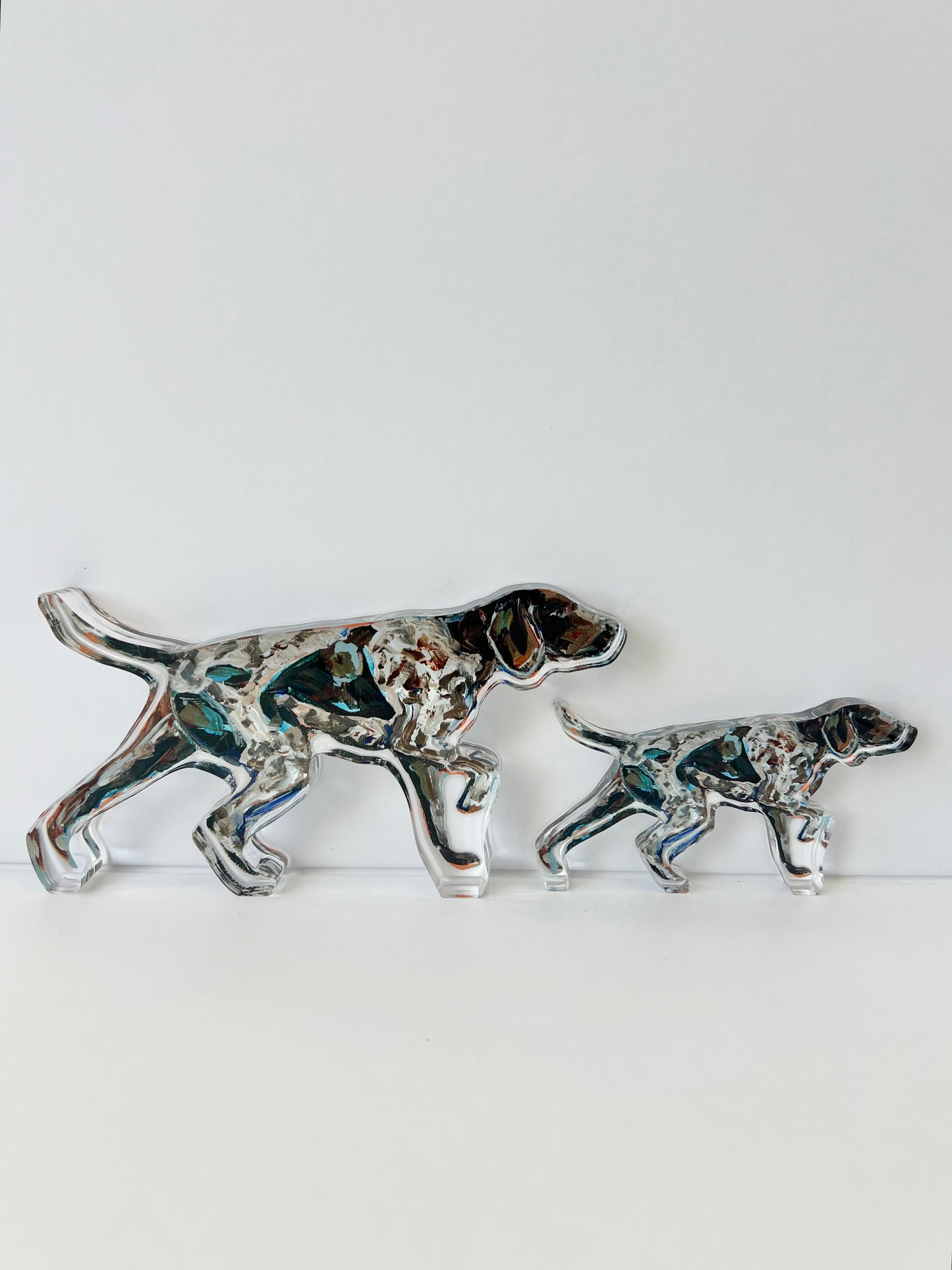"German Shorthair Pointer Pointing" acrylic