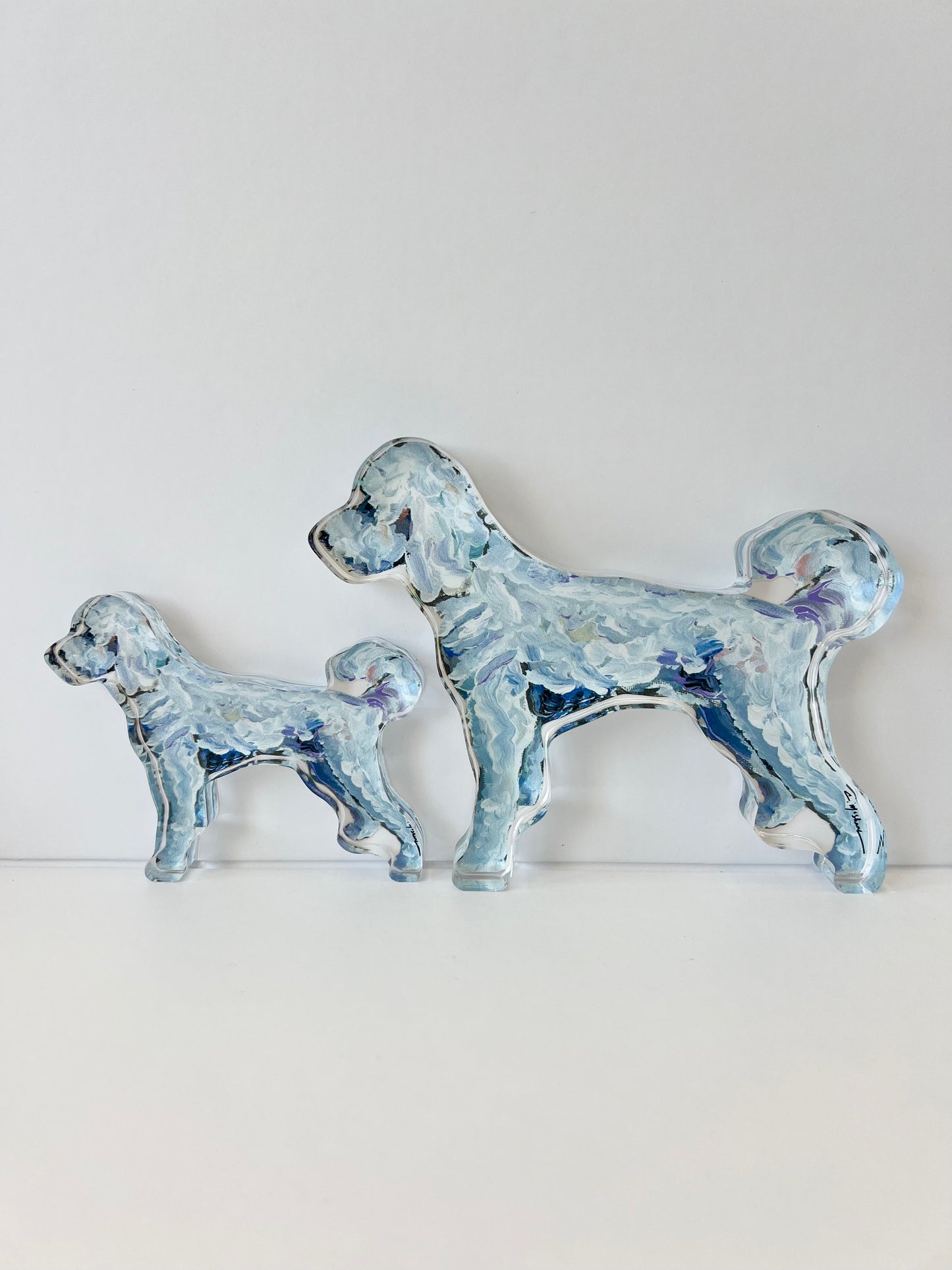 "Goldendoodle White" acrylic