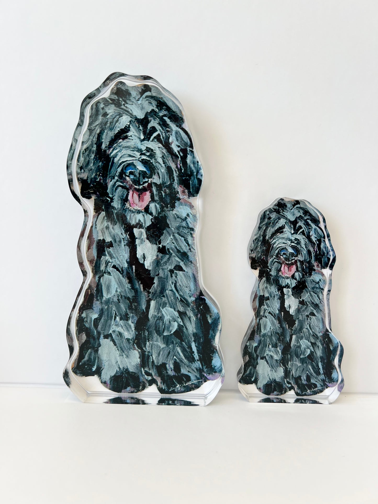 "Goldendoodle Black Shaggy" acrylic