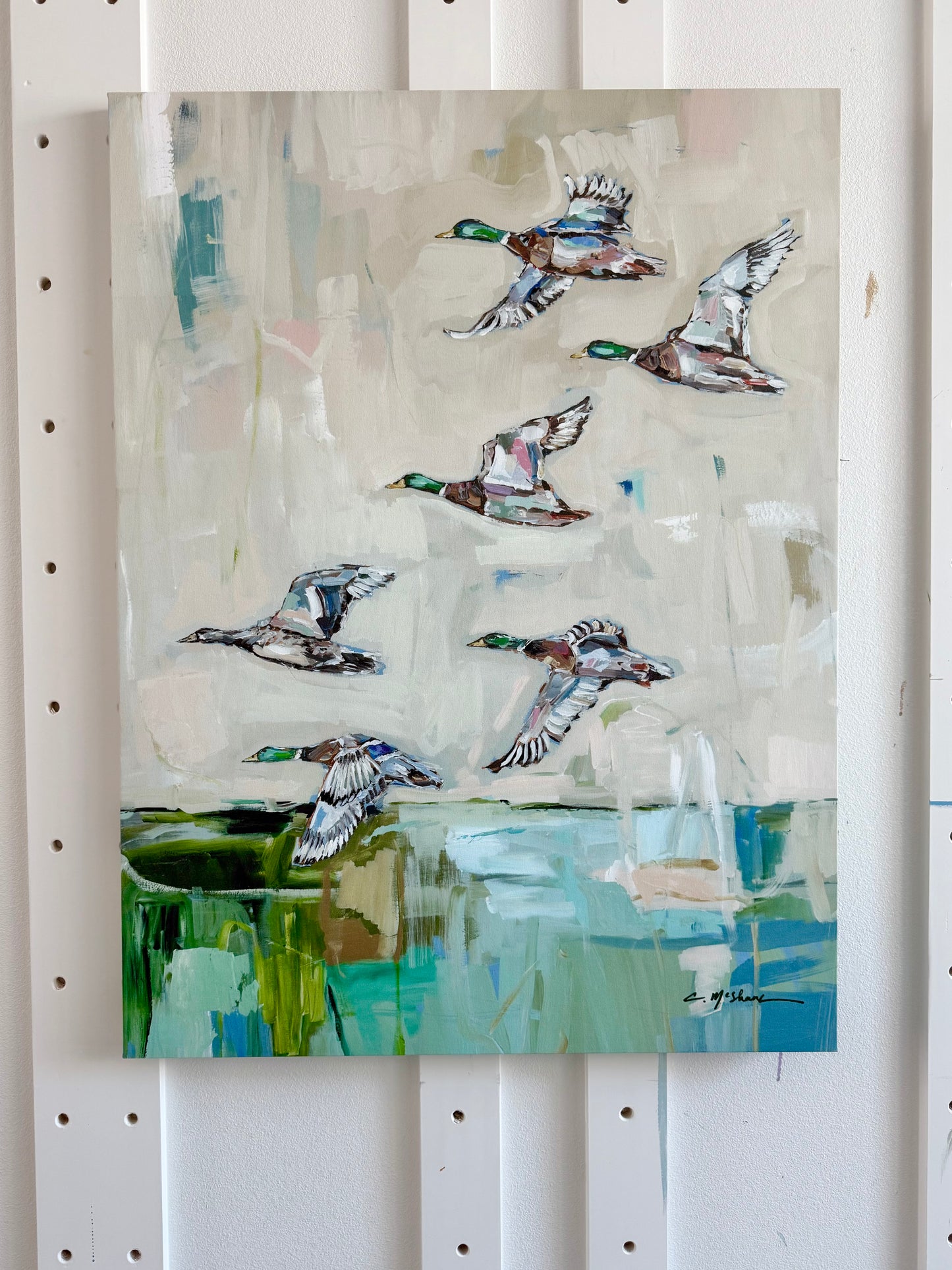 "Mallards In Flight" canvas print