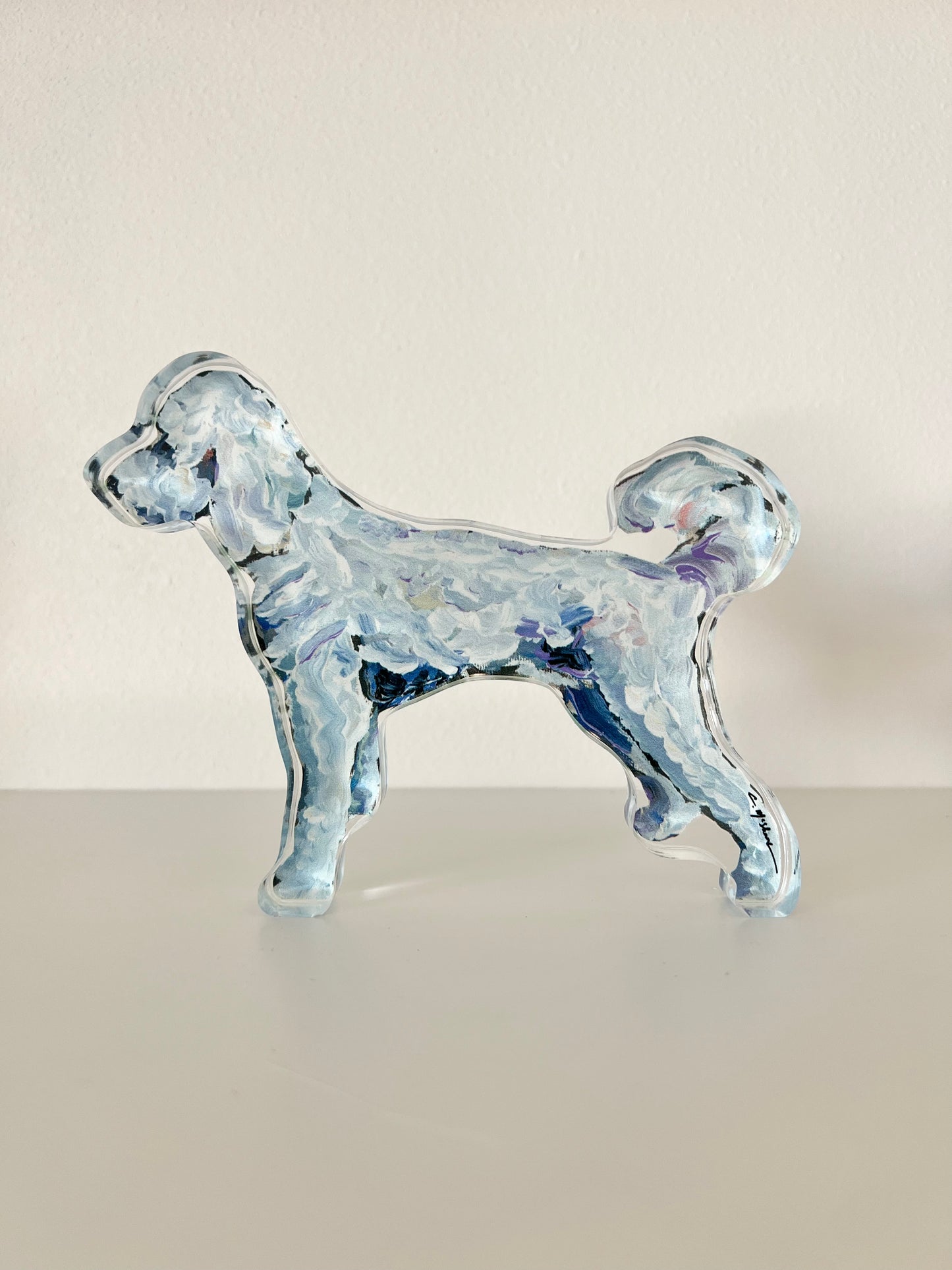 "Goldendoodle White" acrylic