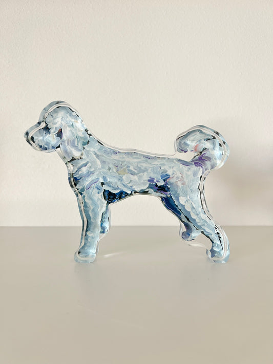 "Goldendoodle White" acrylic