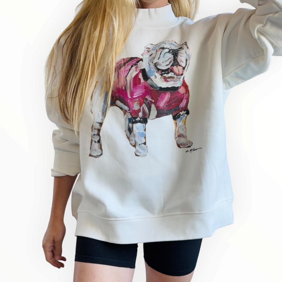 "Bulldog Red" Mock Neck (One Size)