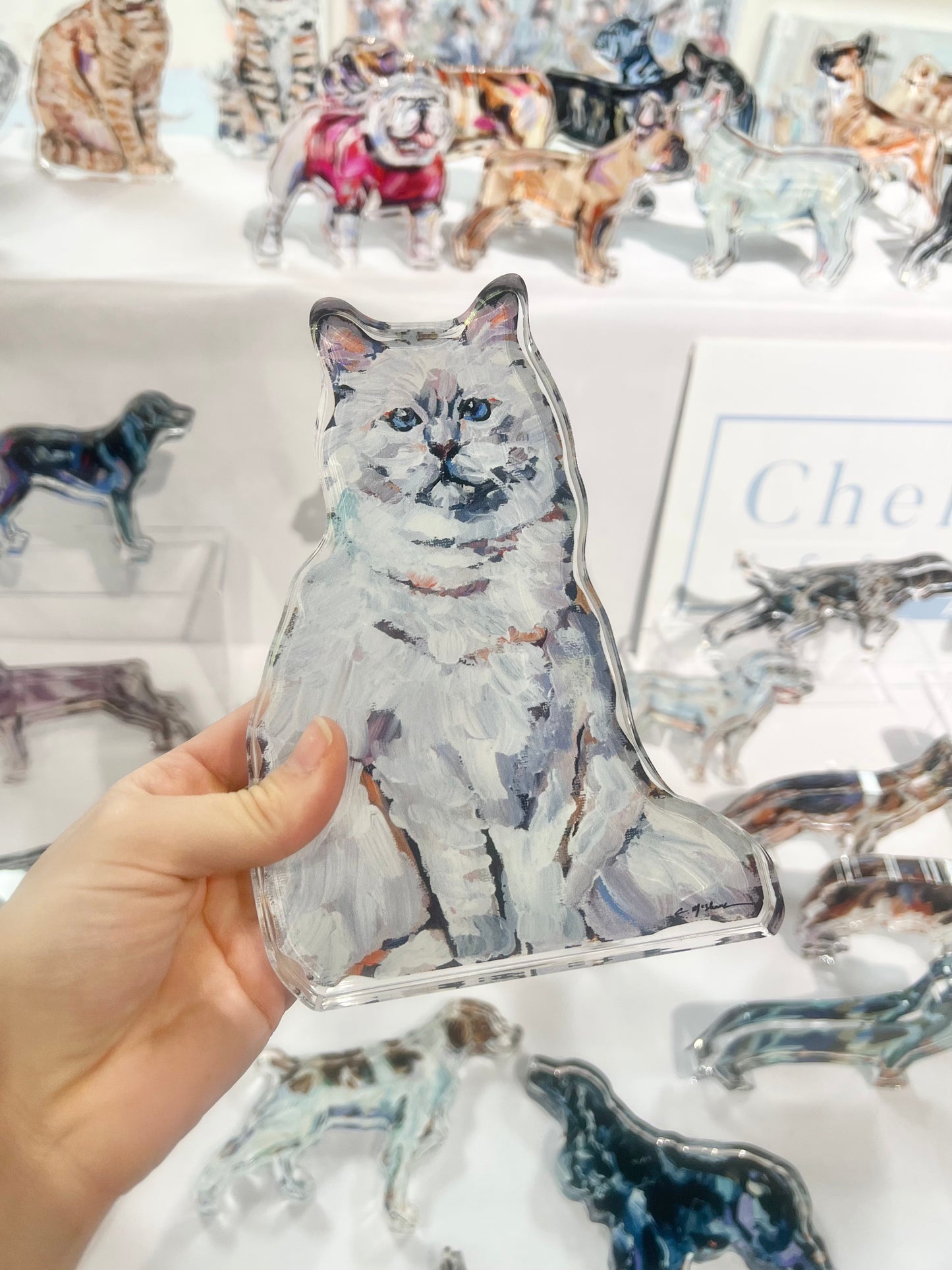 'White Long Hair Cat" acrylic