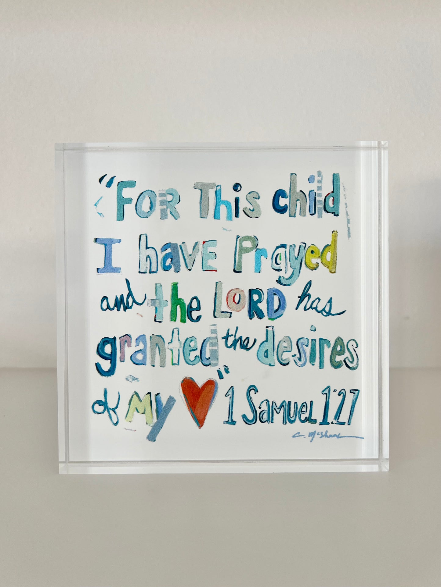 "1 Samuel 1:27" Acrylic block