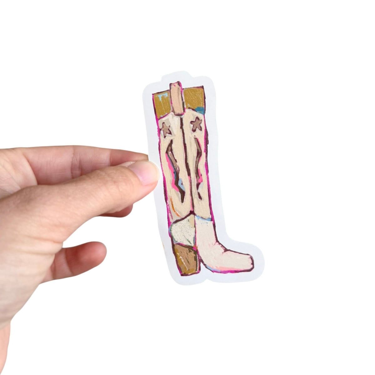 "Cowgirl Up" cowboy boot sticker