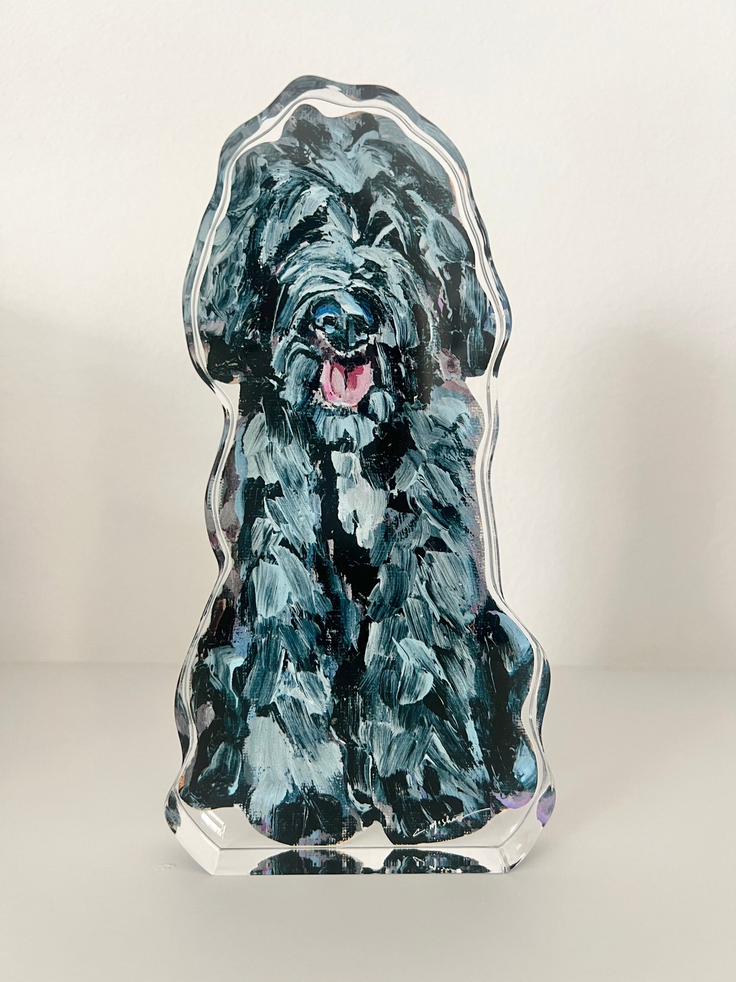 "Goldendoodle Black Shaggy" acrylic