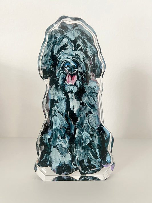"Goldendoodle Black Shaggy" acrylic