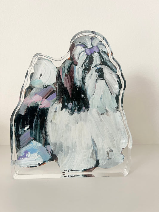 "Shih Tzu with Purple Bow" acyrlic