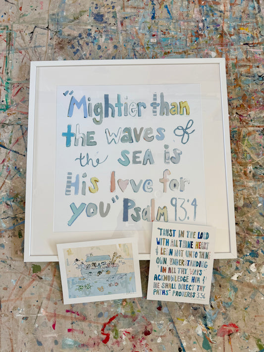 Psalm custom framed & two 10X8 paper prints