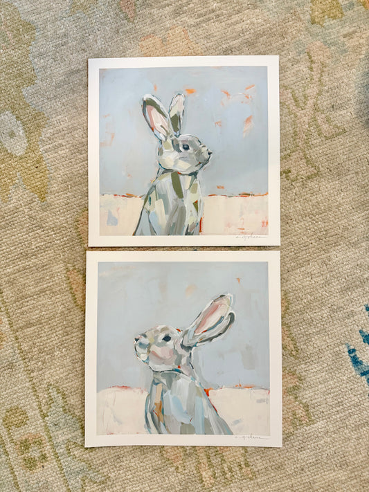 "Bunny Love" hand signed paper prints (set of 2)