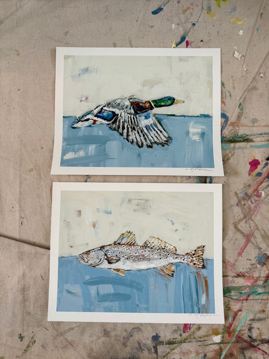 "Cast & Blast" 14X11 hand signed paper prints (set of 2)
