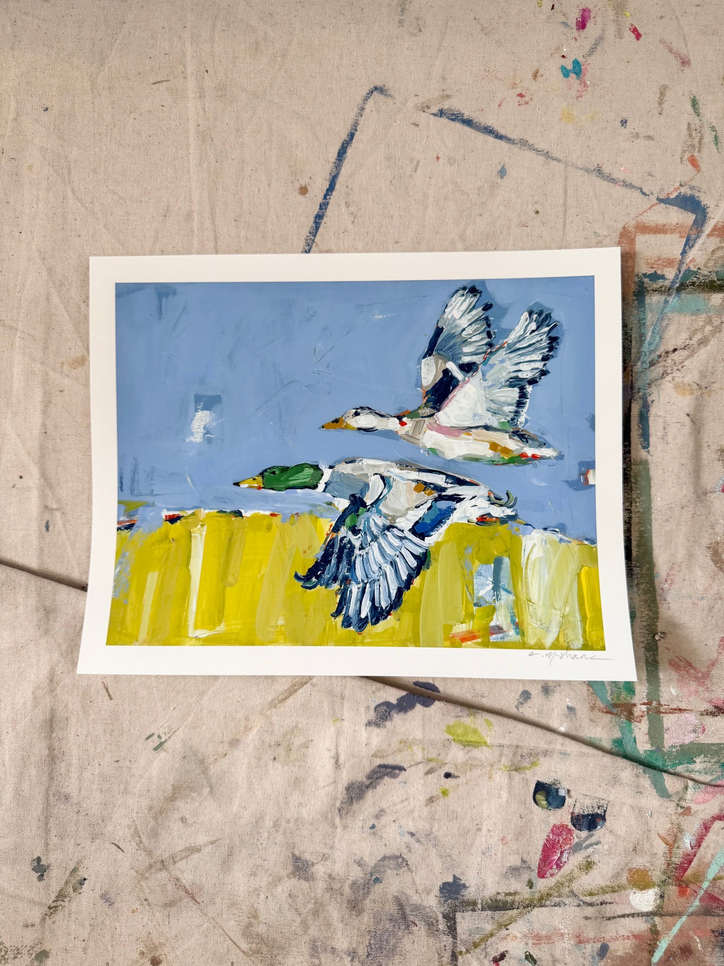"Duck Krausing" hand signed paper print