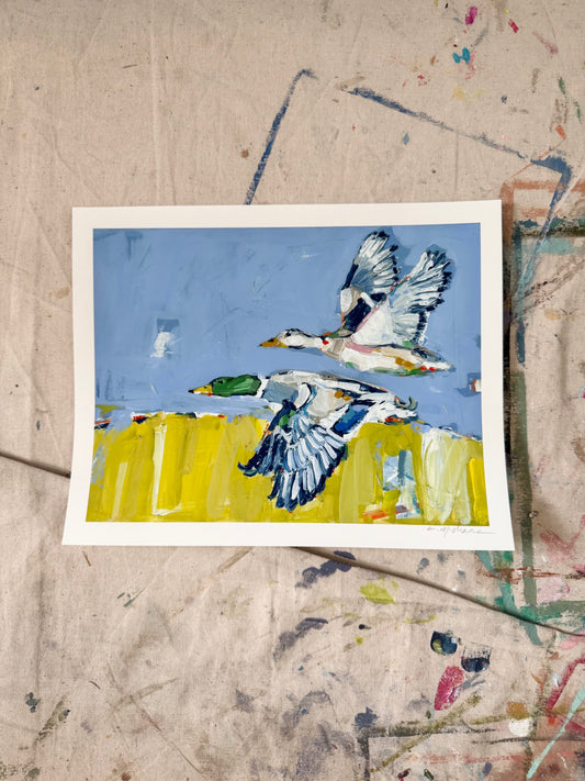 "Duck Krausing" hand signed paper print