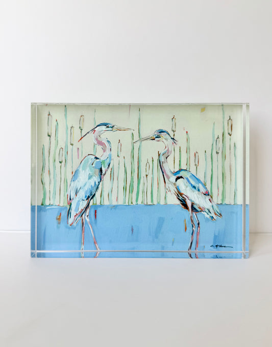 "Blue Herons" acrylic block