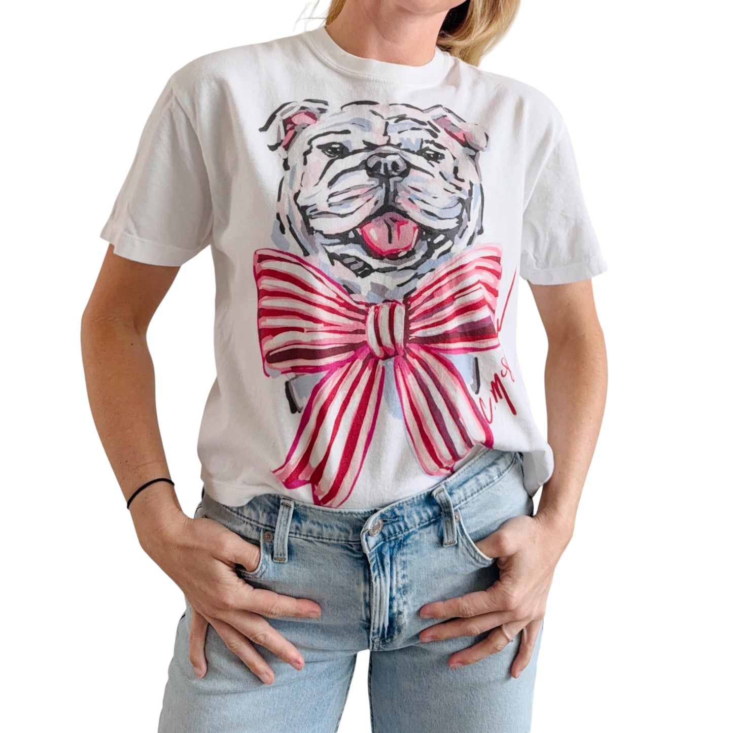 "Bulldog Red/Pink" Comfort Color Art-T-shirt
