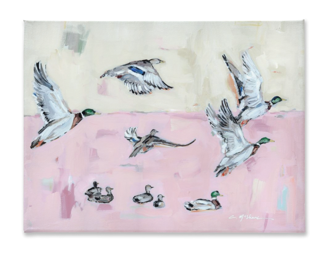 "Taking Off" pinks on canvas
