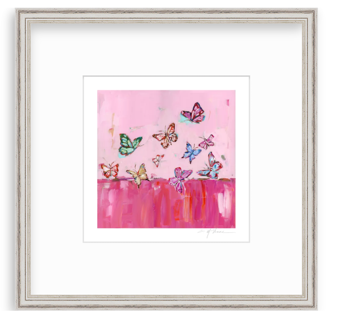 "Butterfly Wishes" Hot Pink on paper