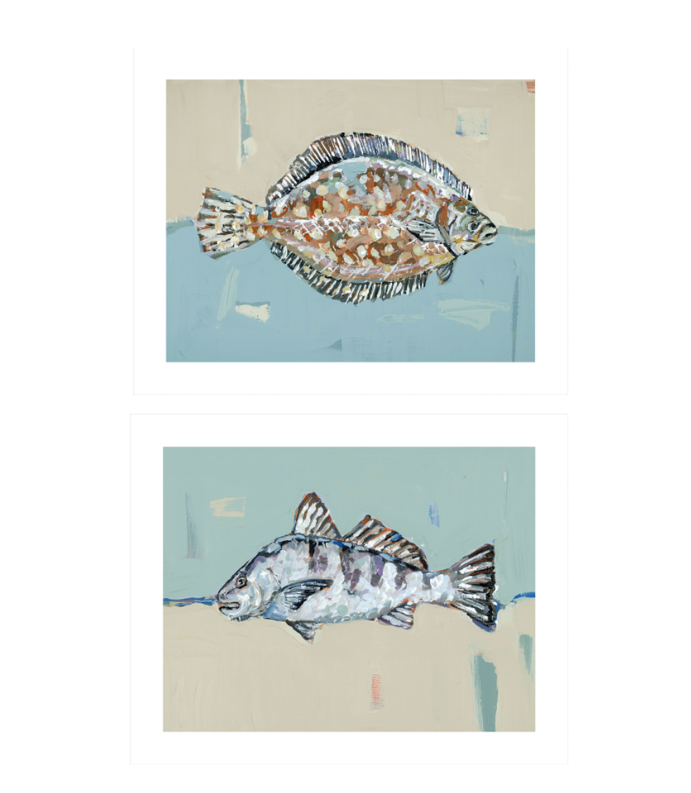"Flounder & Black Drum" set of 2