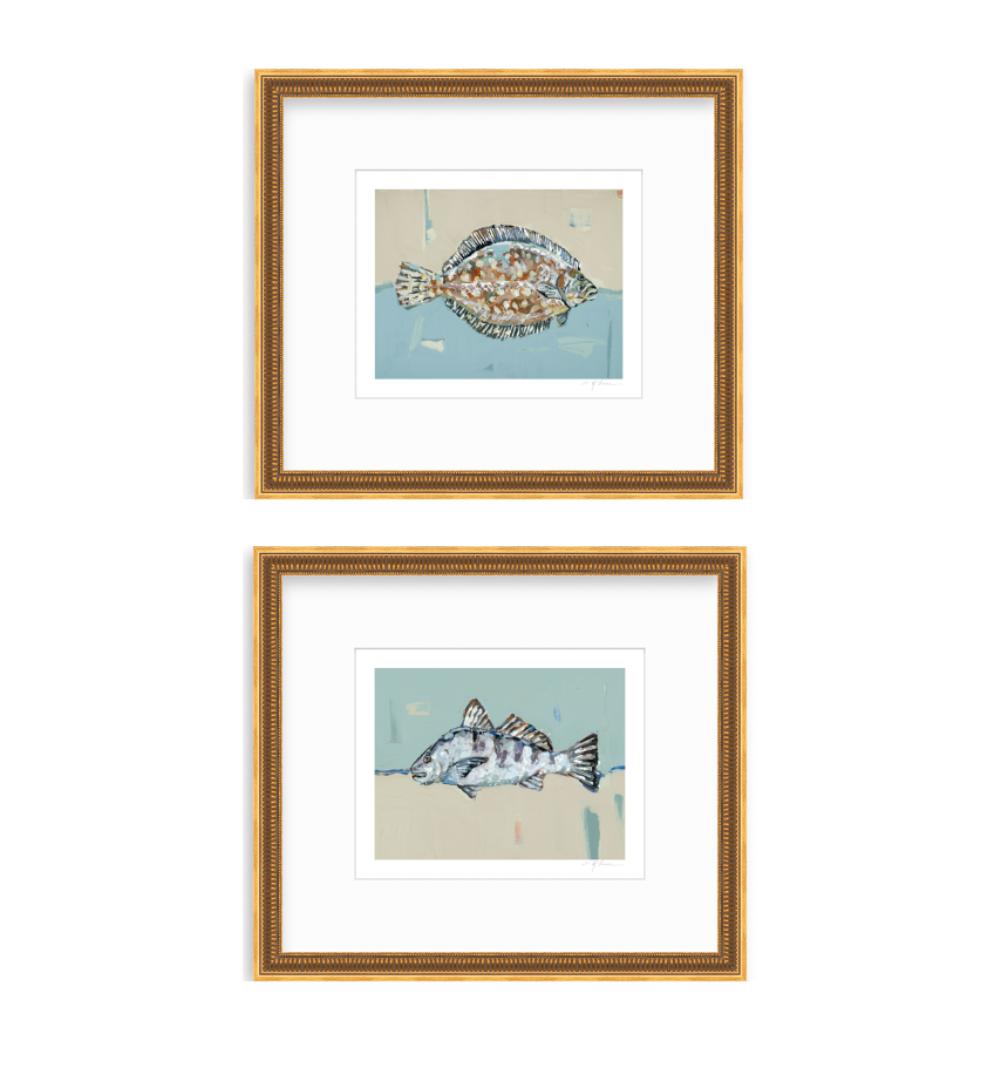 "Flounder & Black Drum" set of 2