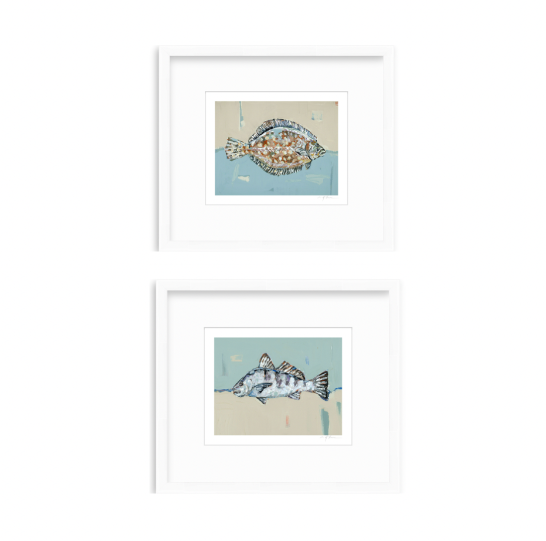 "Flounder & Black Drum" set of 2
