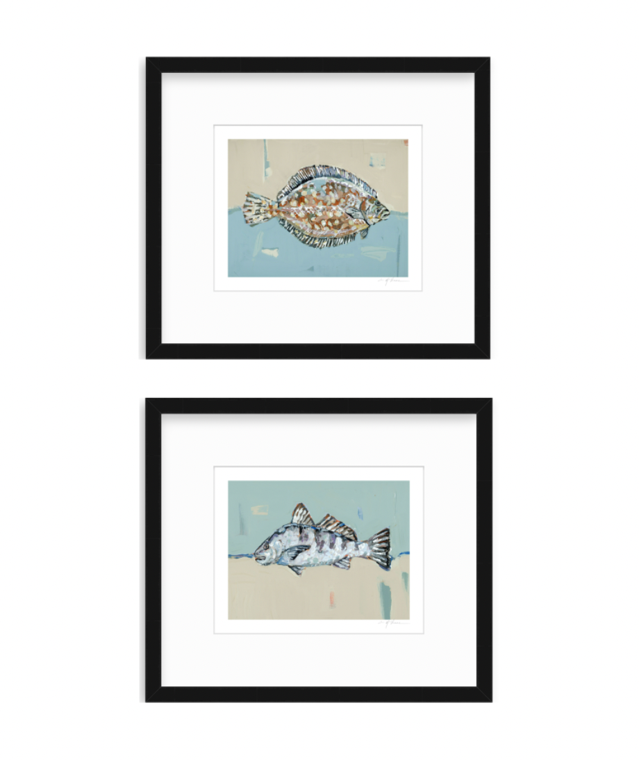 "Flounder & Black Drum" set of 2
