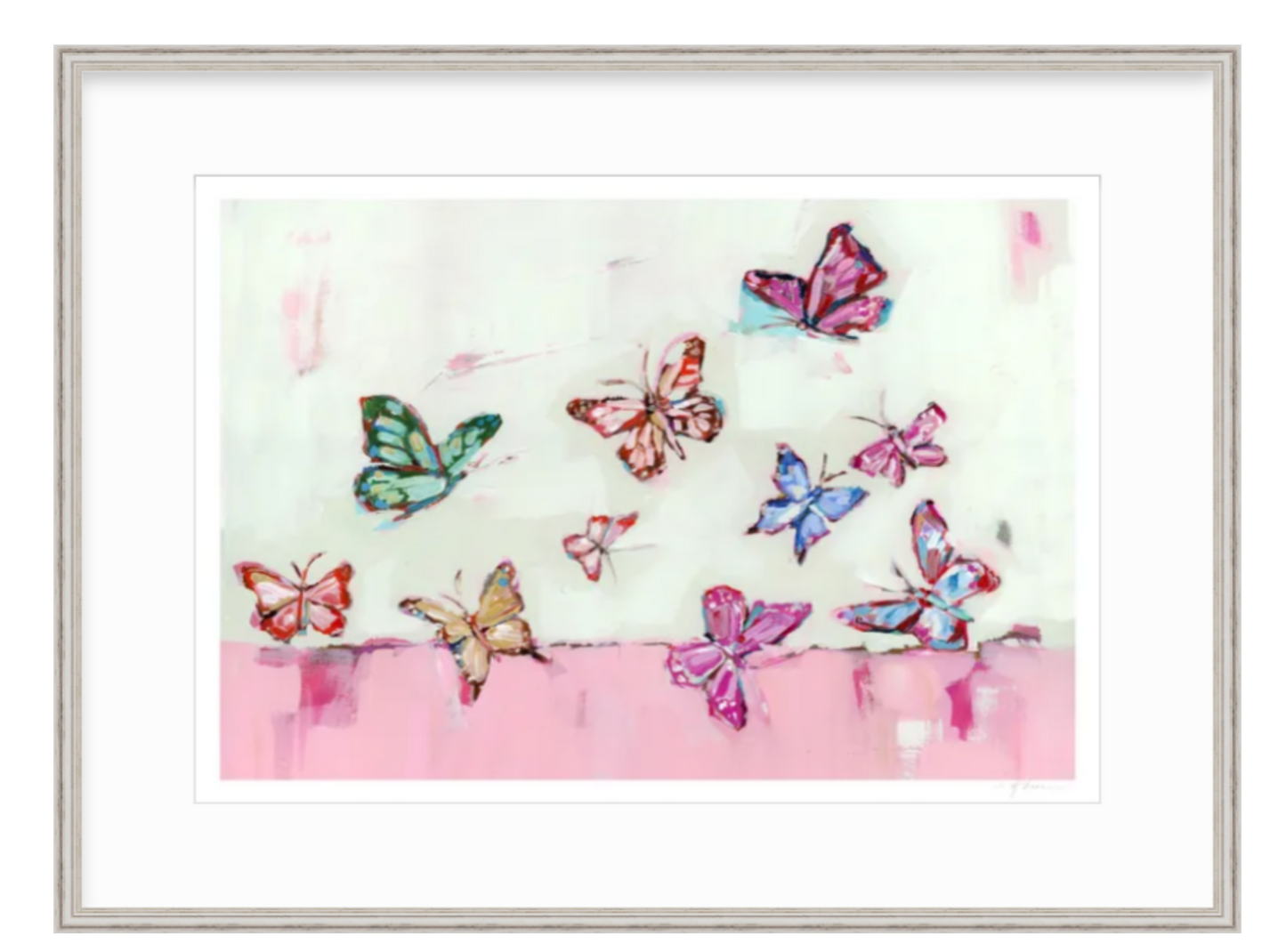 "Butterfly Wishes" Light Pink on paper