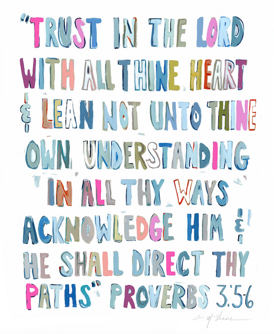 Proverbs 3: 5-6 PINKS on paper