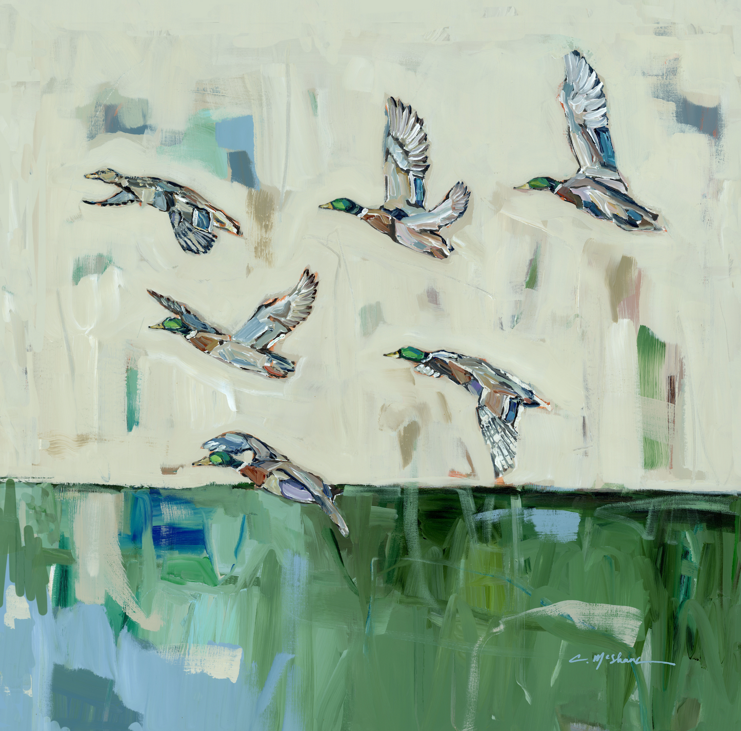 "Mallards Calling" on canvas