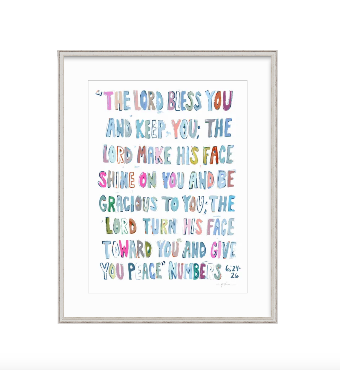 Numbers 6: 24-26 PINKS on paper