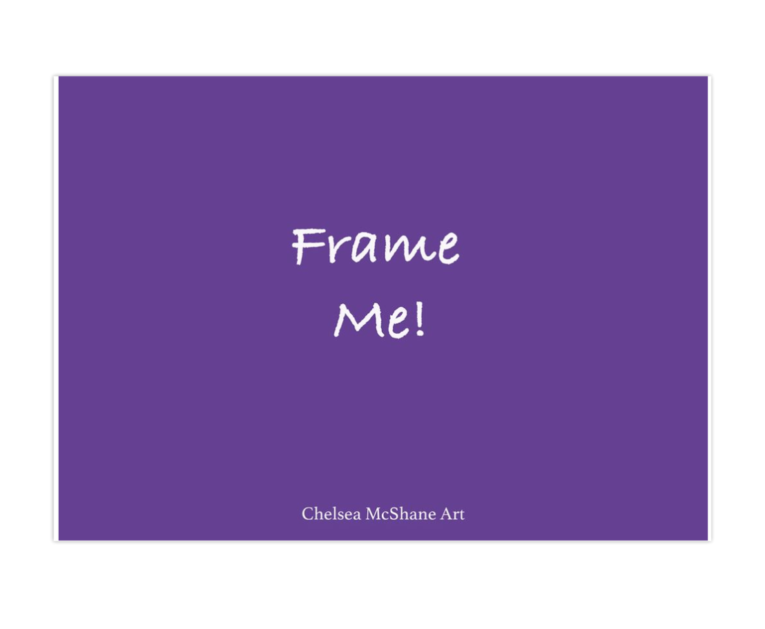 "Tiger Purple & Yellow Standing" framable card
