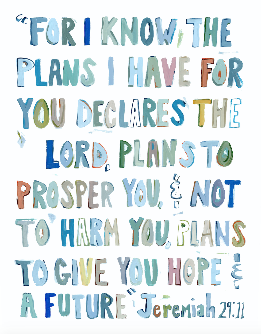 Jeremiah 29:11 BLUES on paper