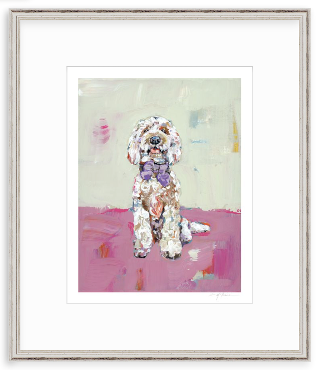 "Doodle (pink background)" on paperr