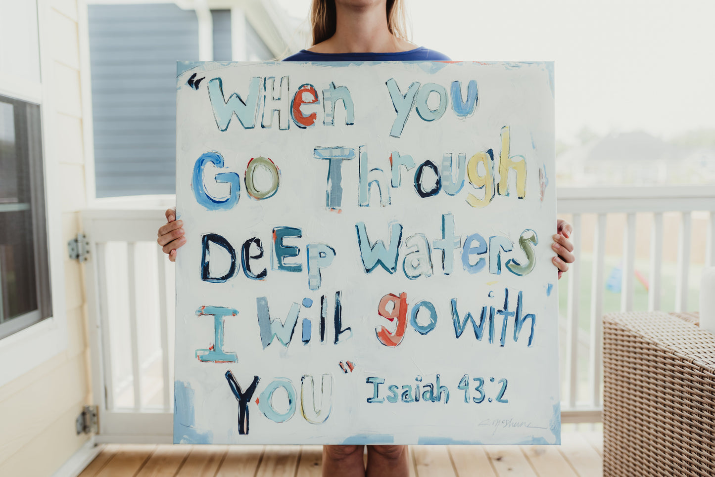 Isaiah 43:2 on canvas