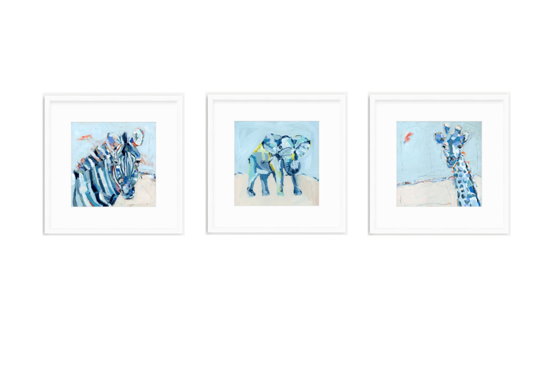 "Blue Safari" set of 3