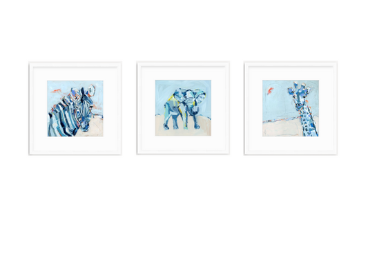 "Blue Safari" set of 3