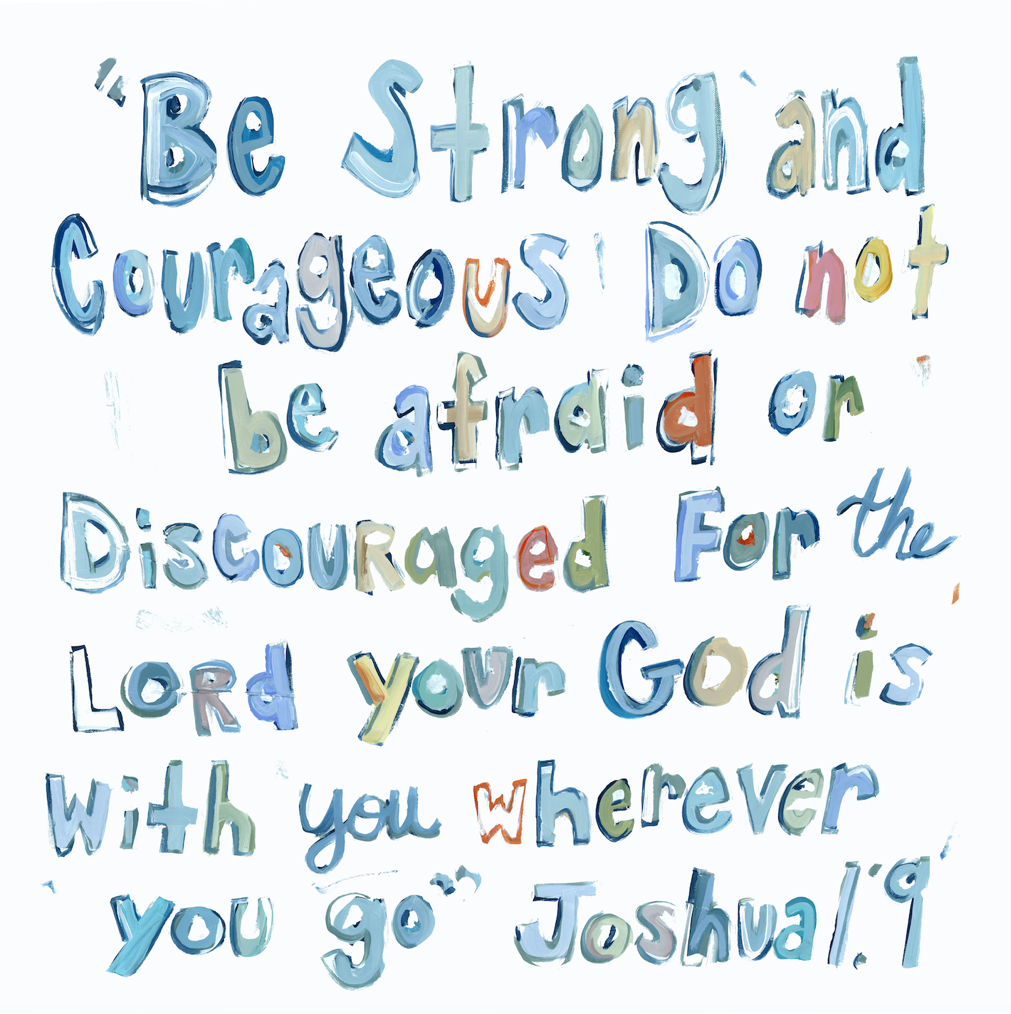 Joshua 1:9 on paper