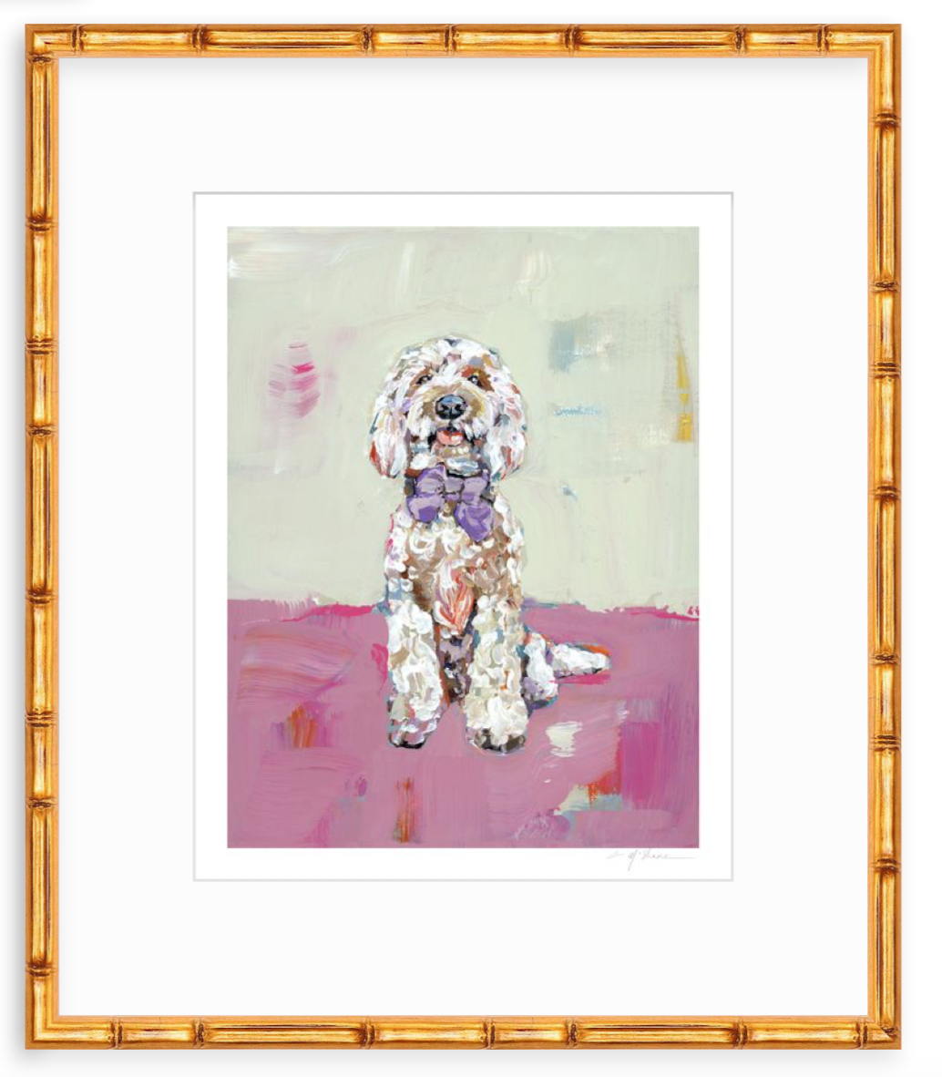 "Doodle (pink background)" on paperr