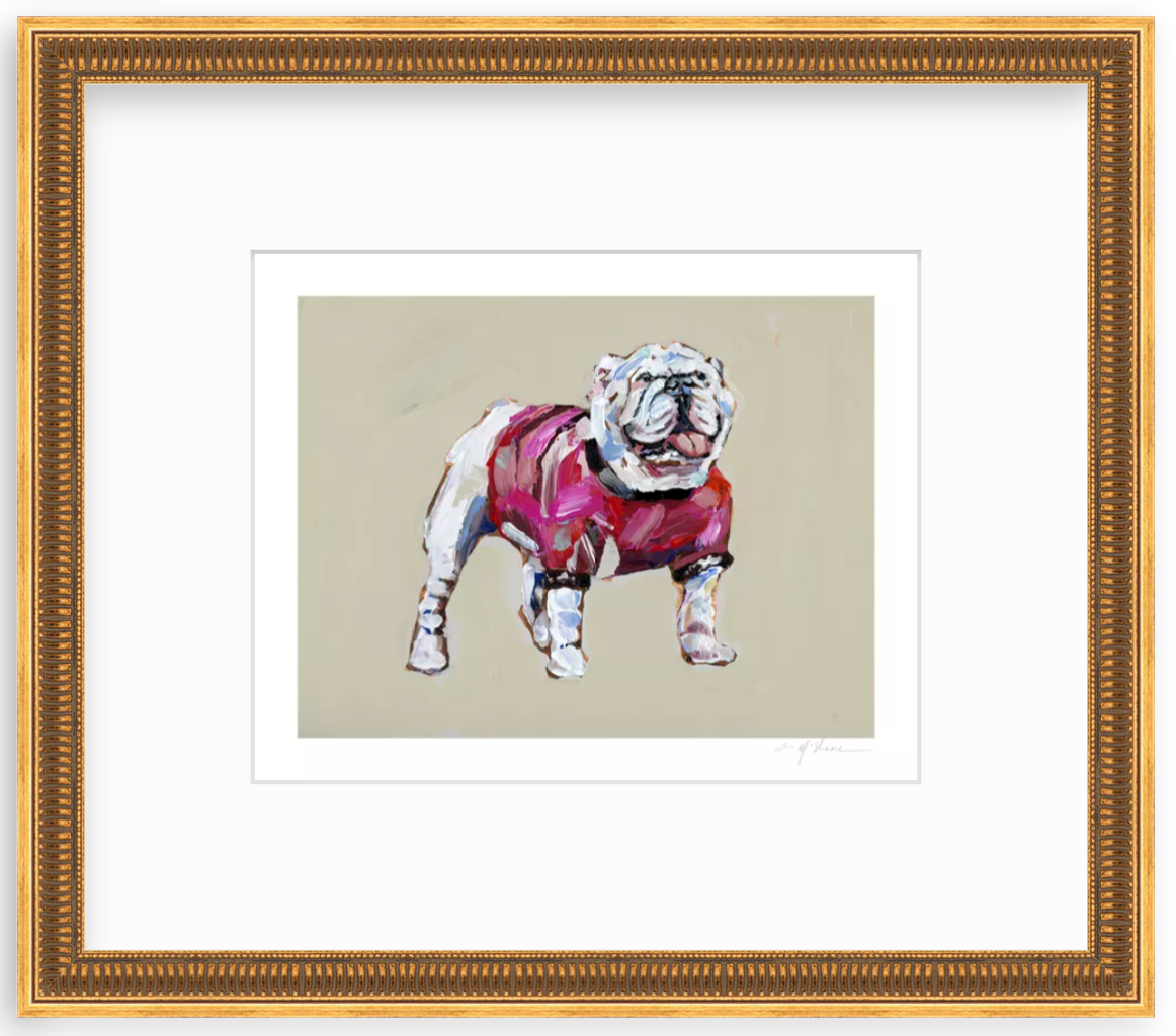 "Bulldog Red Shirt" on paper