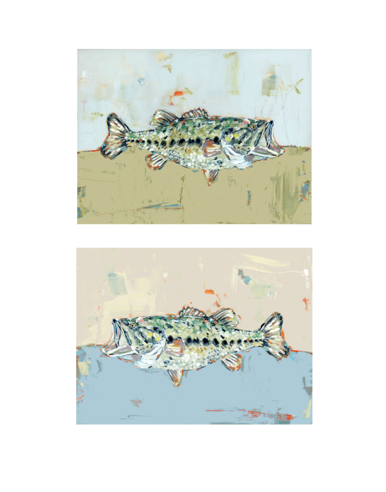"Gone Fishing" (Bass set of 2)