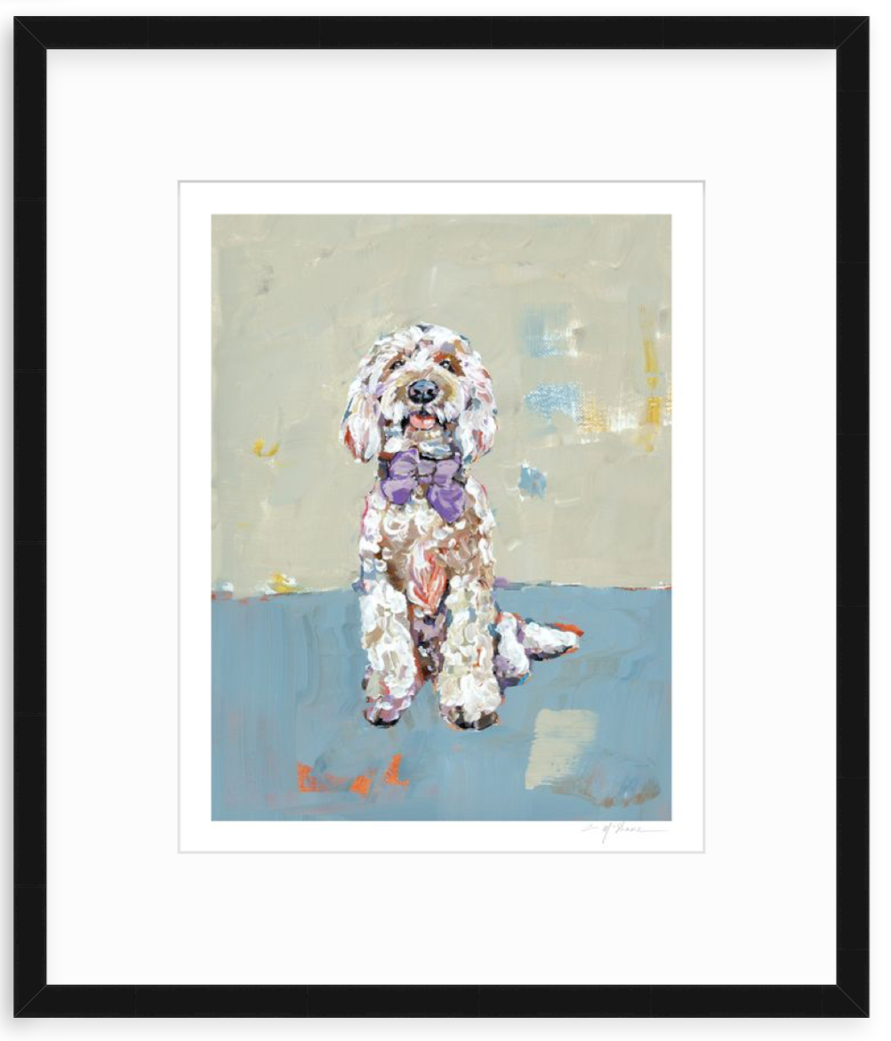 "Doodle (blue background)" on paper
