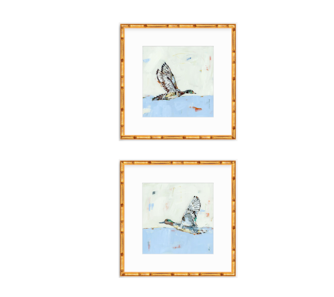 Waterfowl in baby blues (set of 2)