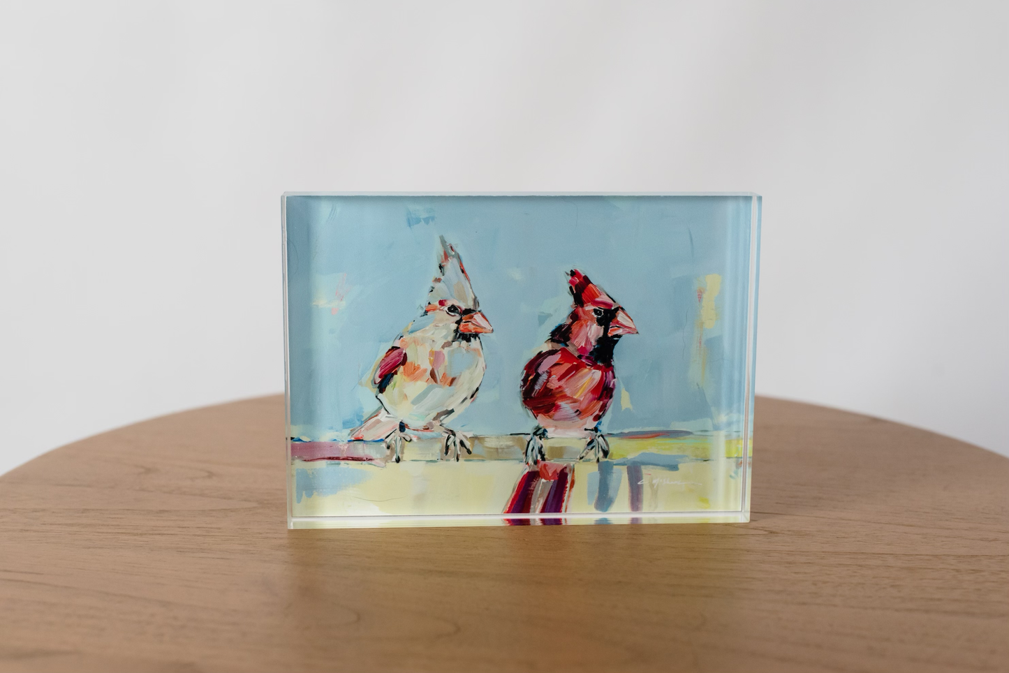 "Always Together" cardinals acrylic block