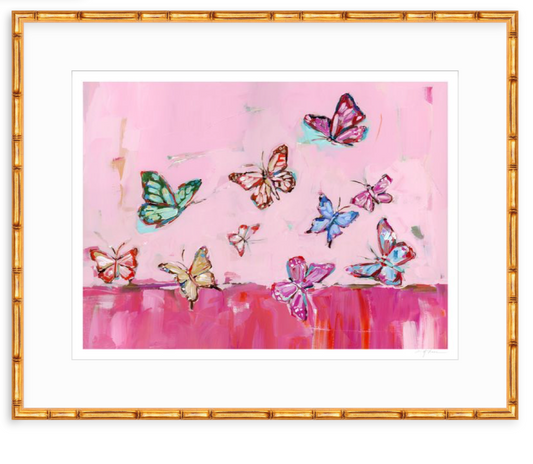 "Butterfly Wishes" Hot Pink on paper