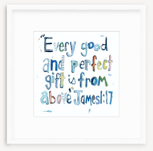 James 1:17 blue on paper