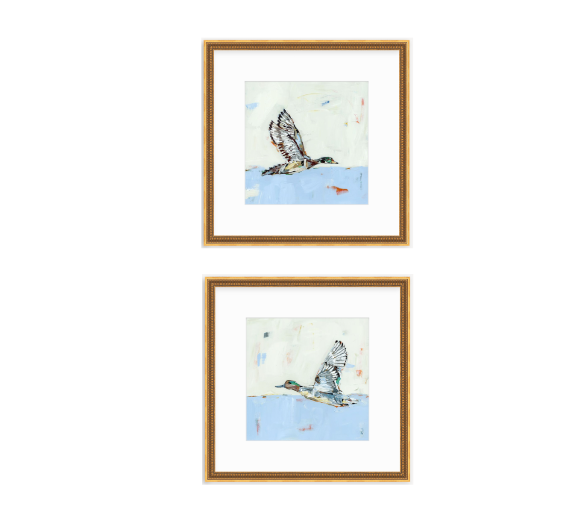 Waterfowl in baby blues (set of 2)