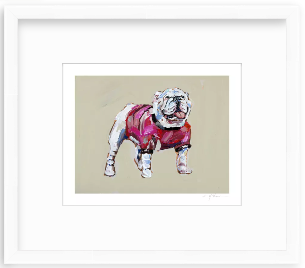 "Bulldog Red Shirt" on paper