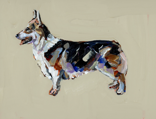 "Corgi Tri Color" on paper