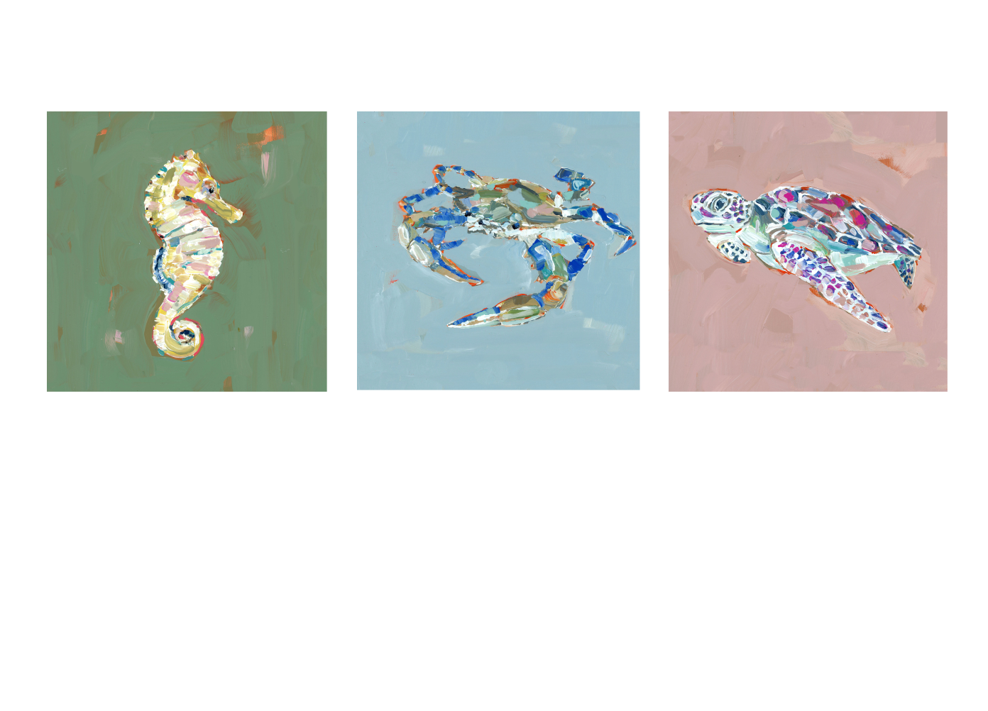 "Coastal Love" sets on paper