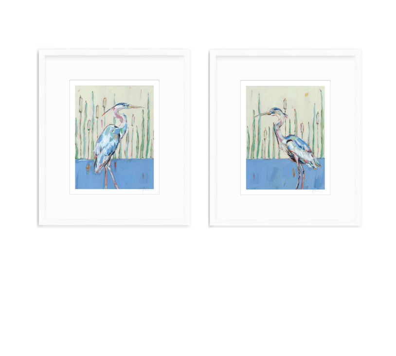 Blue Herons on paper (Set of 2)